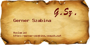 Gerner Szabina névjegykártya